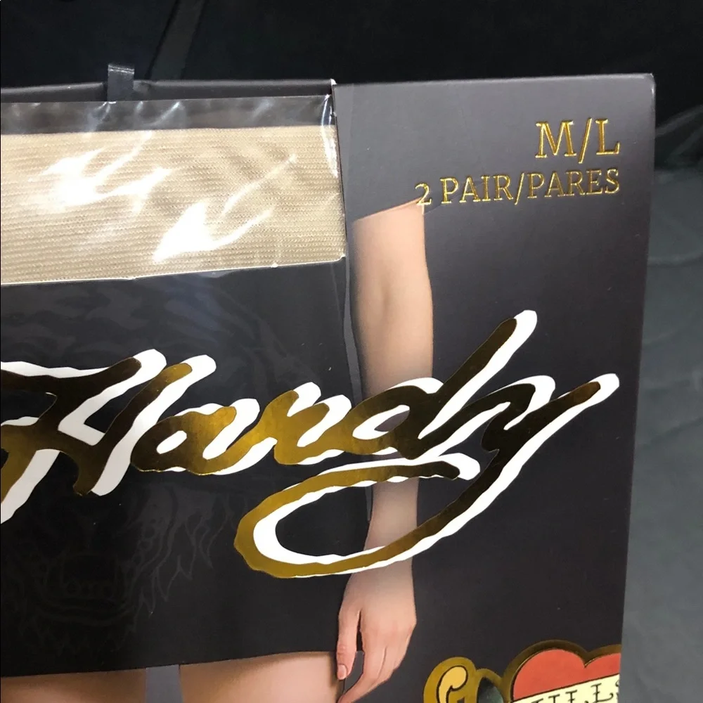 Ed Hardy second skin 20D sheer tights in Nude size M/L brand‎ new 2pairs